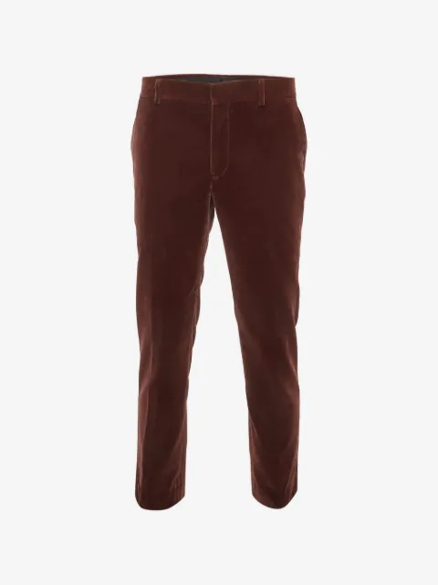 Hermès Pre-Owned velvet-finish straight-fit trousers