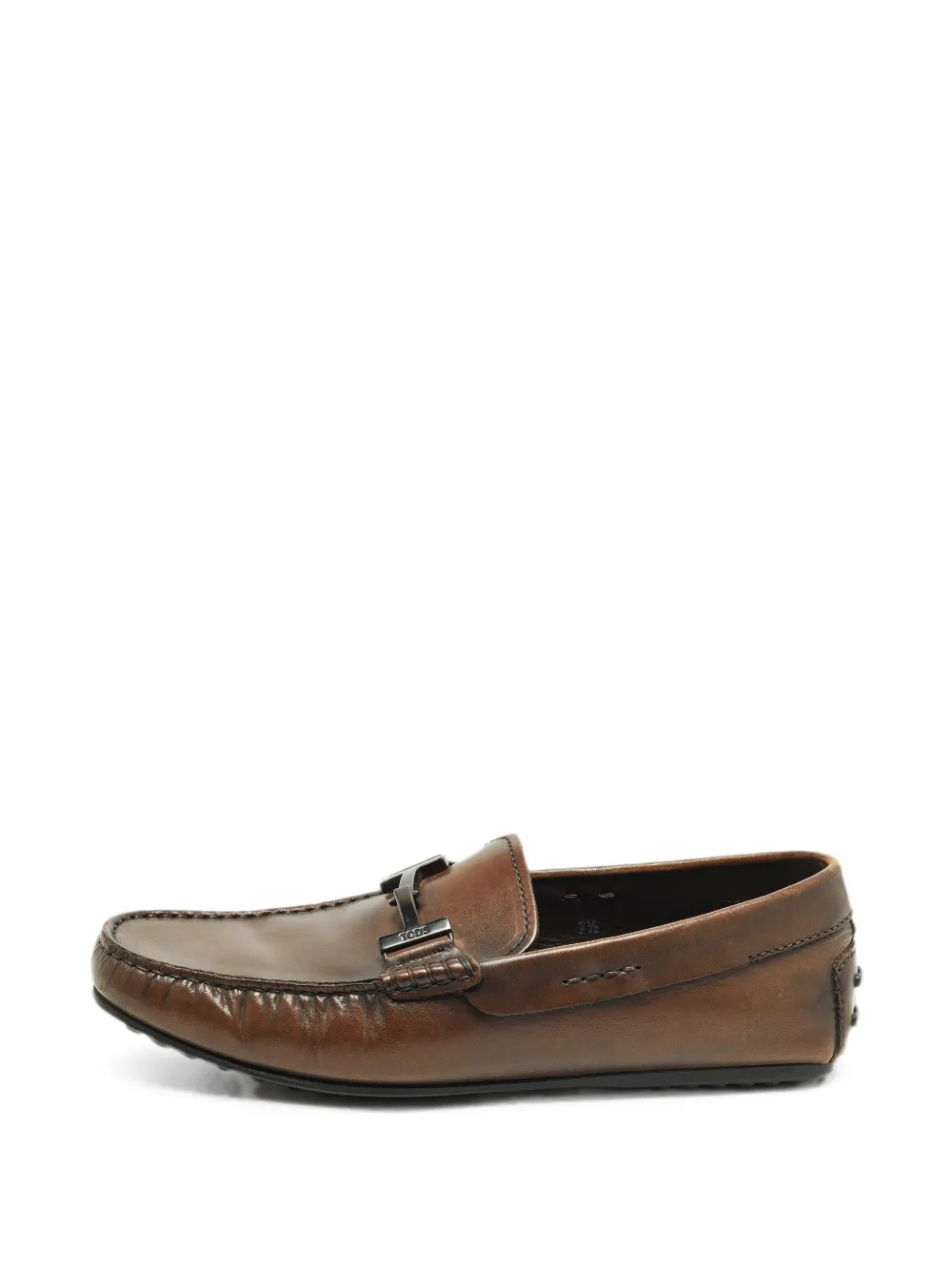 Tod's Vintage Doppia Double-T leather loafers - Braun