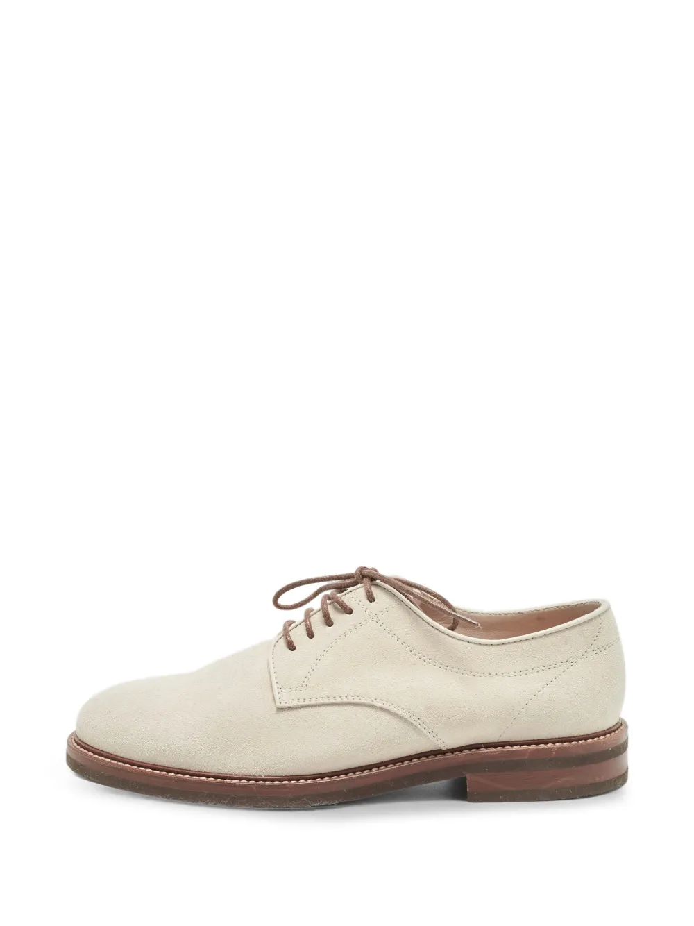 Pre-owned Brunello Cucinelli Suede Oxford Shoes In Gray