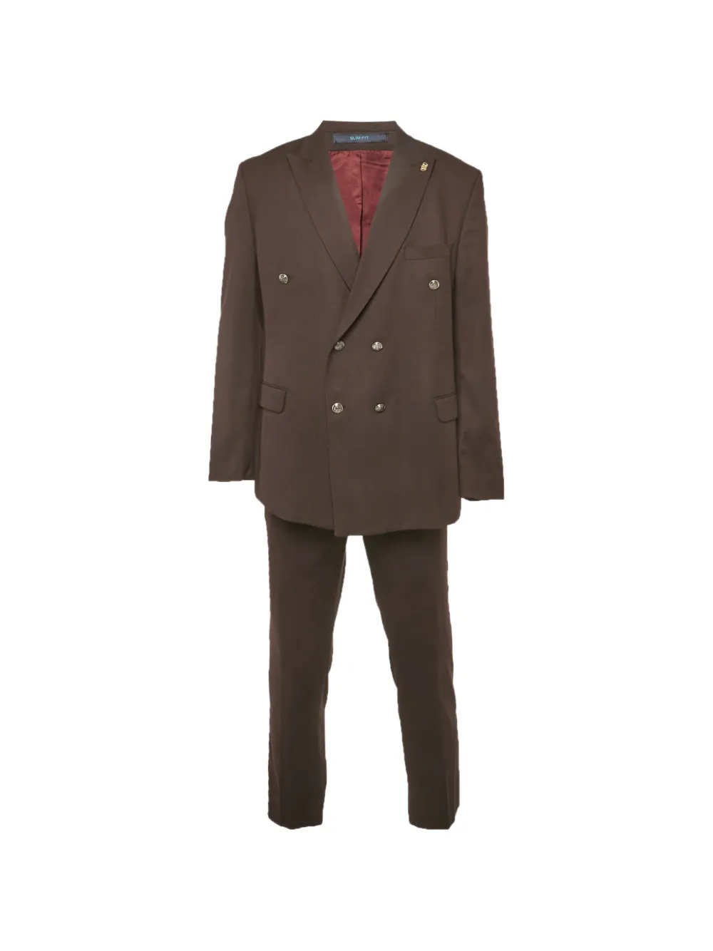 RICCI DI NAPOLI double-breasted slim-fit suit - Rosso