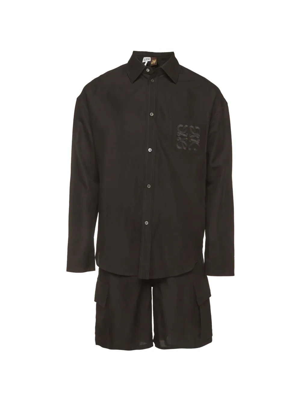 Loewe Pre-Owned x Paula's Ibiza Anagram-embroidered shirt and shorts set - Nero