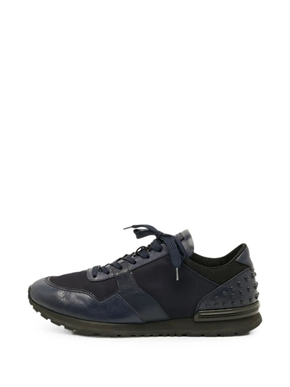 Tod's Vintage studded panelled lace-up sneakers - Blau