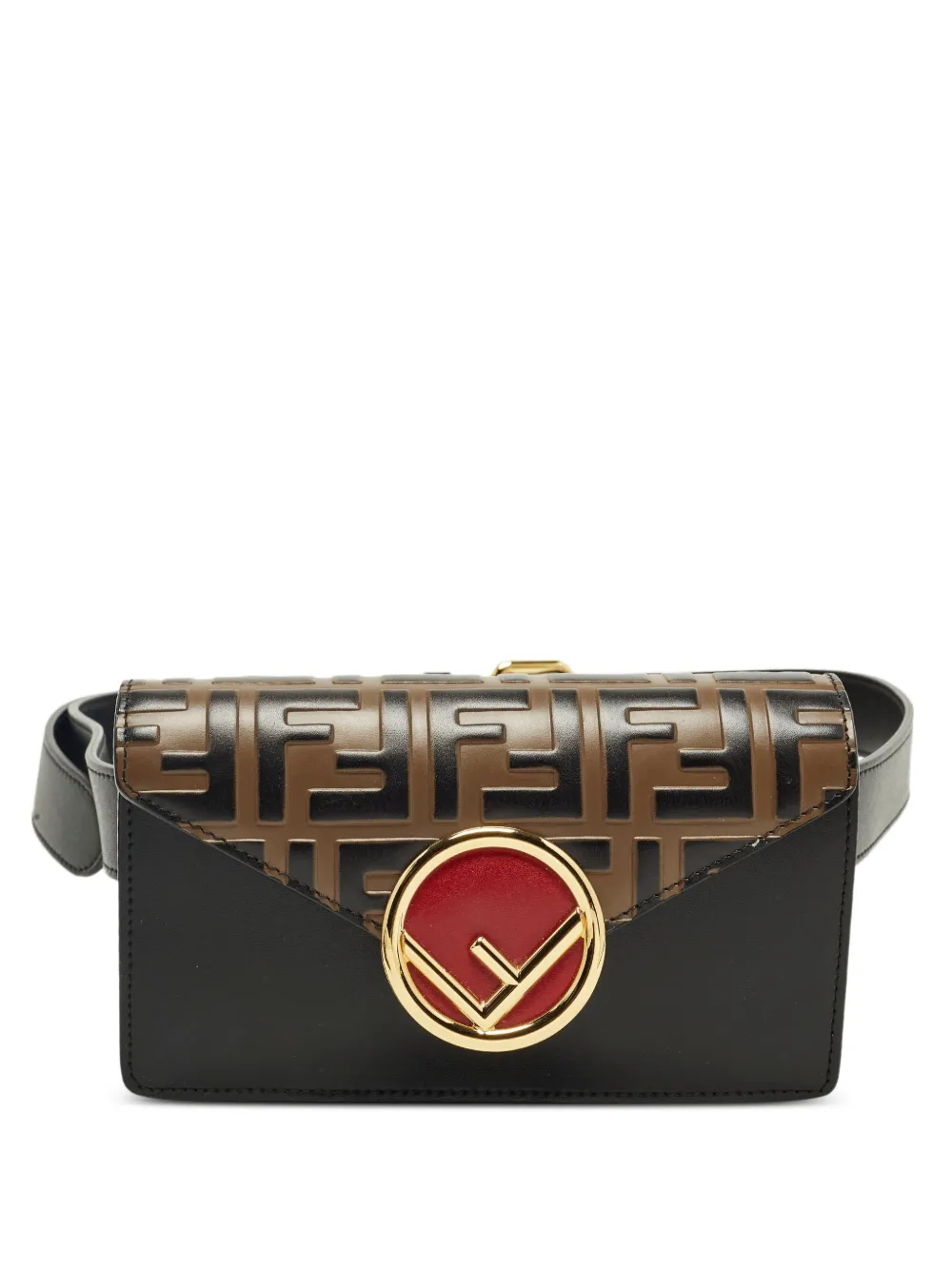 Fendi Pre-Owned sac banane en cuir à motif FF (2019) - Noir