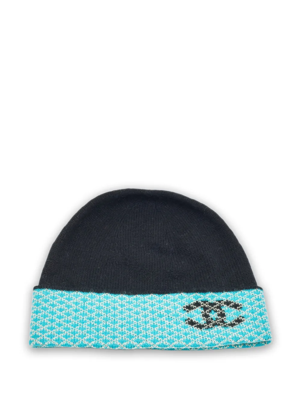 CHANEL Pre-Owned CC-motif knit beanie hat - Nero