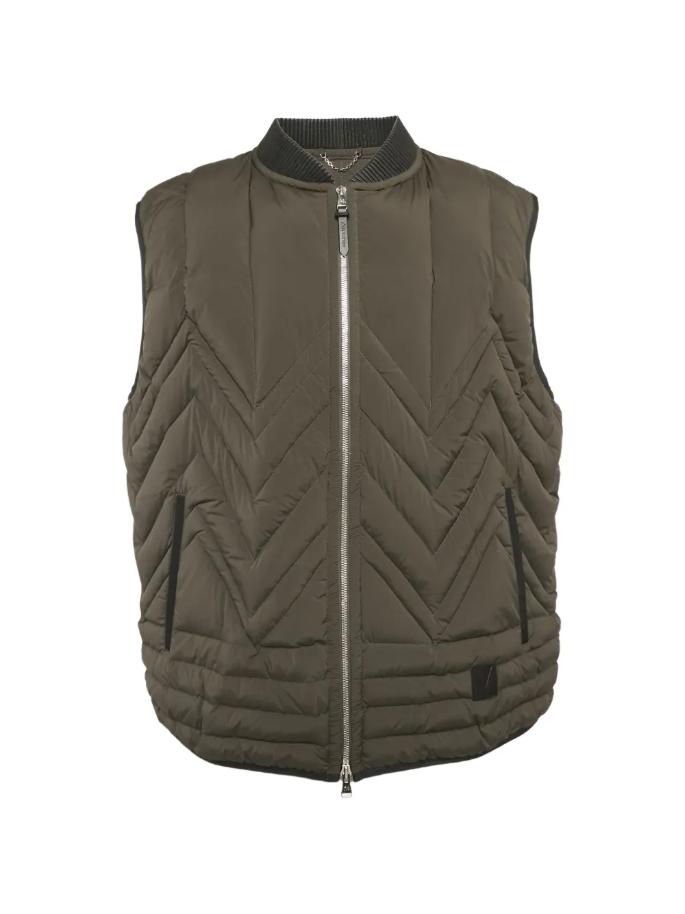 Louis Vuitton Pre-Owned chevron-quilted pocket gilet - Grün