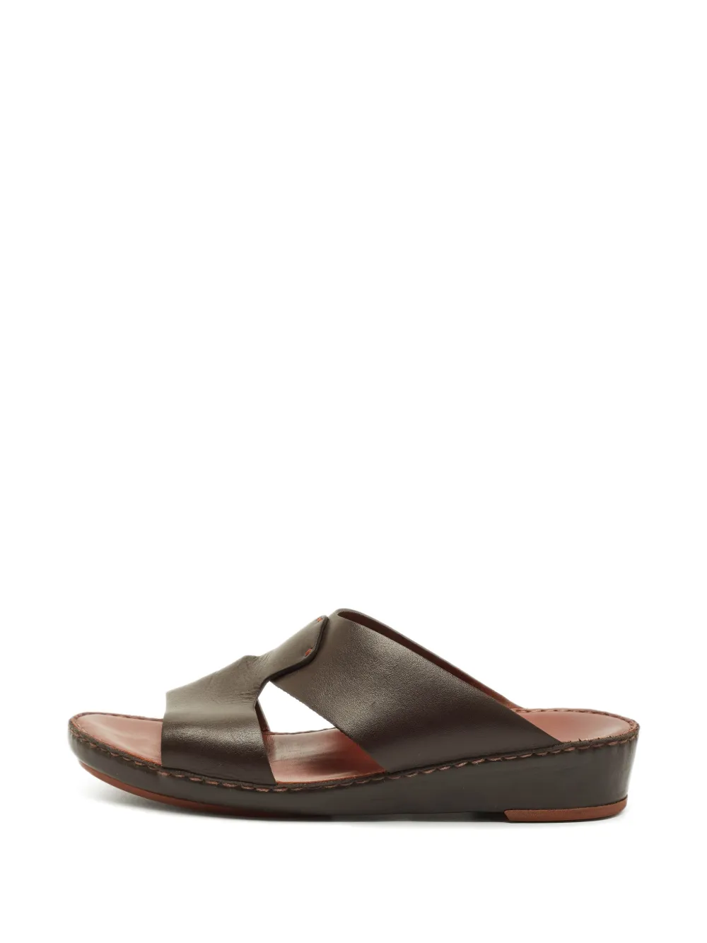 Loro Piana Pre-Owned New Buckle leather sandals - Marrone