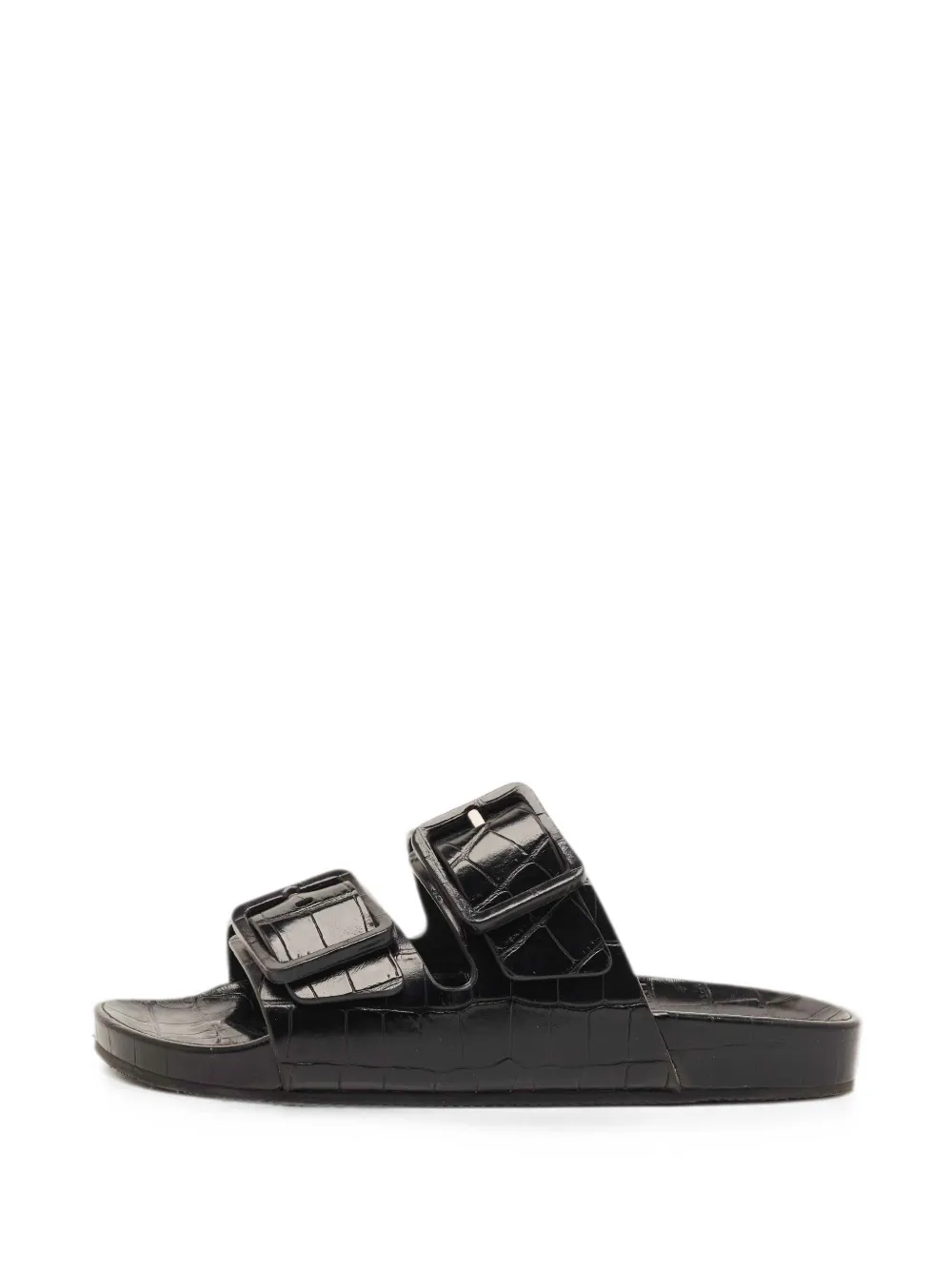 Balenciaga Pre-Owned Mallorca crocodile-embossed buckle sandals - Schwarz