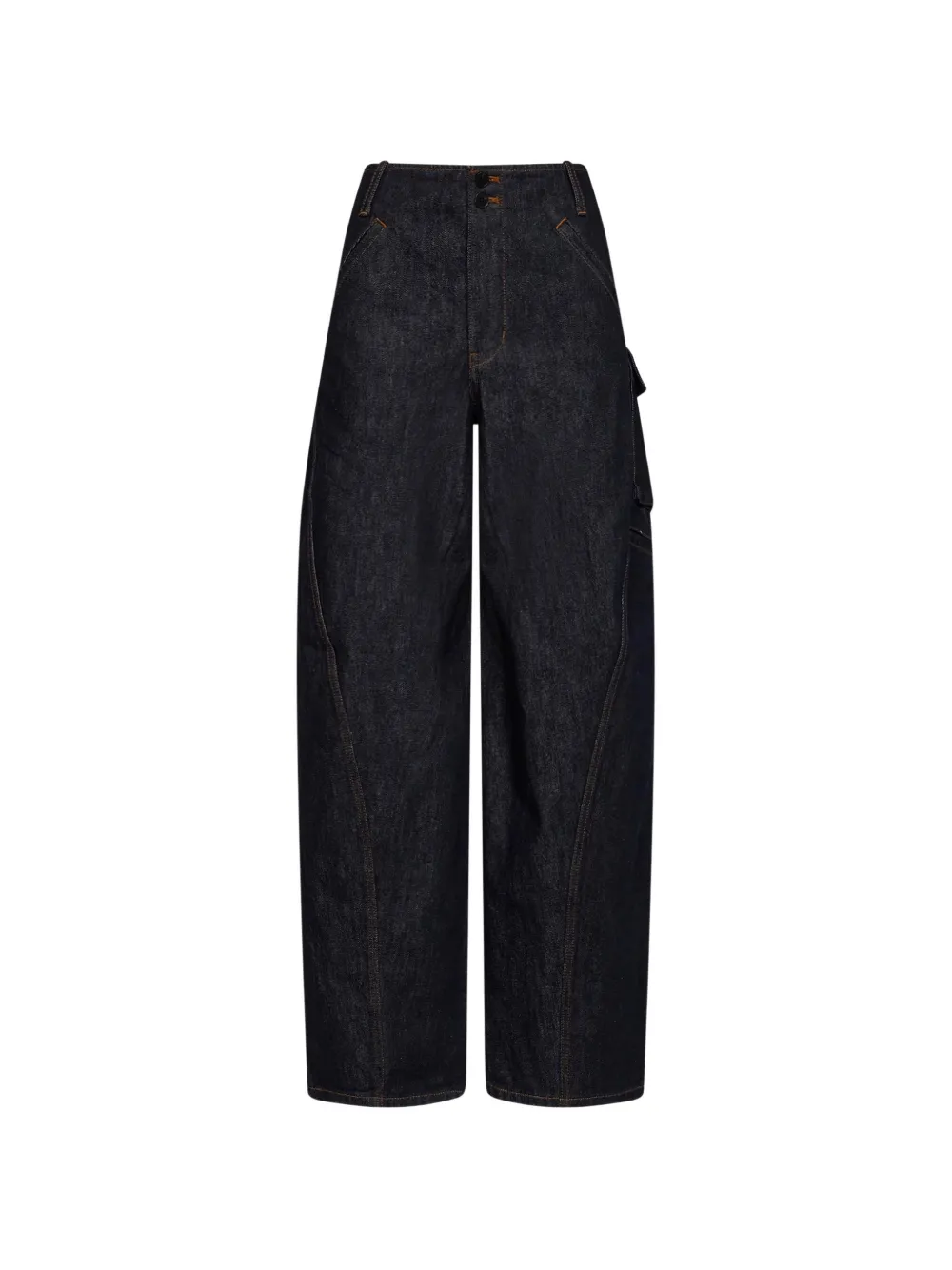 Self-Portrait barrel-leg cargo jeans - Blu