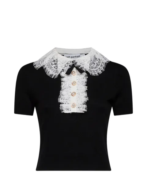 Self-Portrait Bluse mit Spitzenkragen