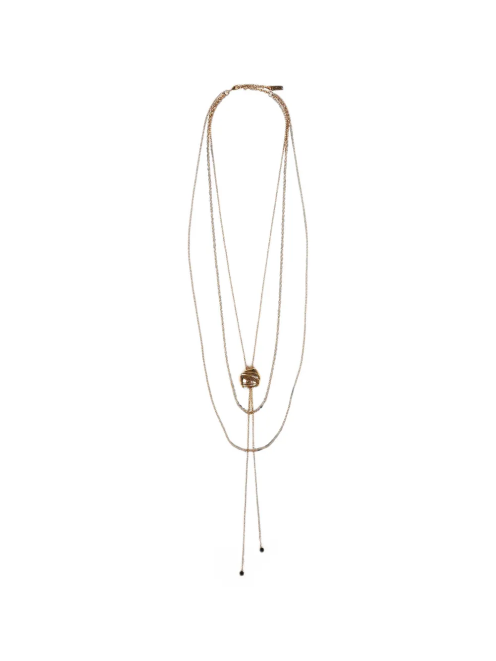 Chloé multi-chain pleated-pendant necklace - Gold
