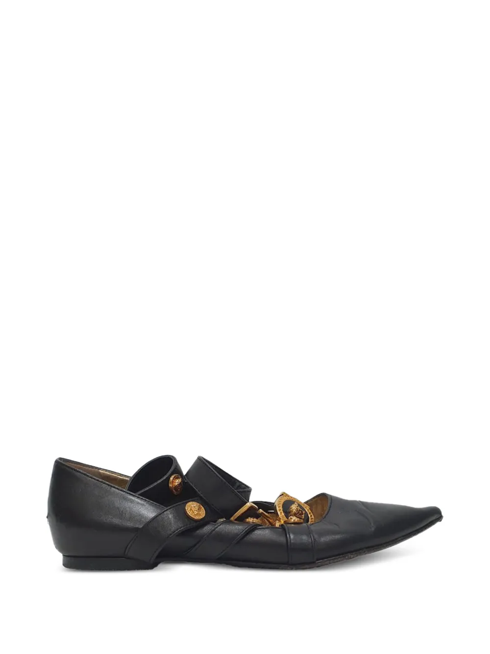 Versace Pre-Owned Tribute Logo ballet flats - Nero