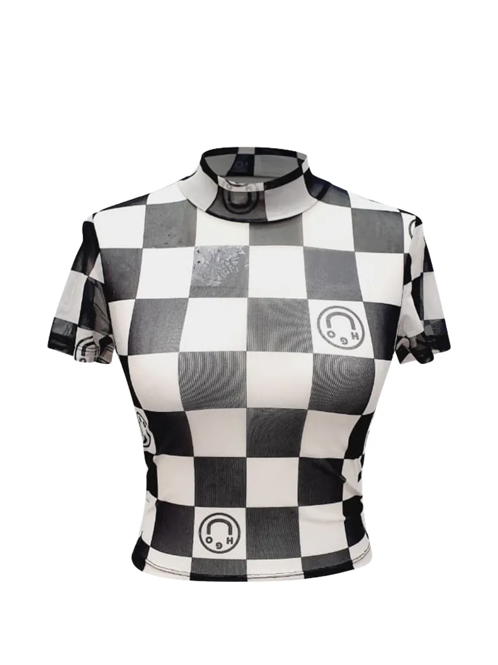BOSS Top Dalorra a quadri 2022 - Bianco