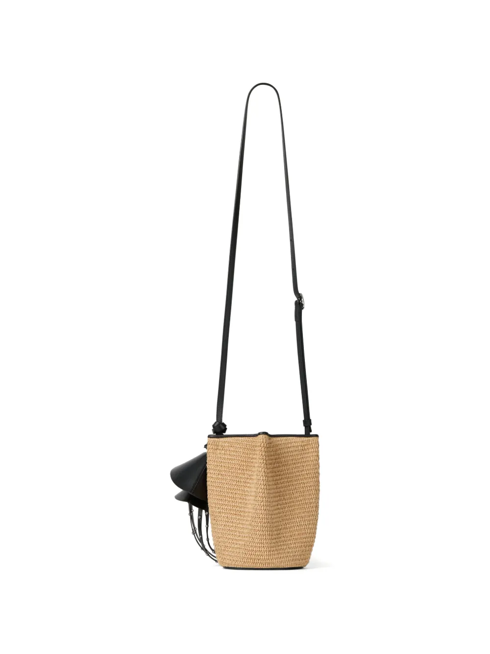 Givenchy Nano Snap raffia bucket-tas Beige