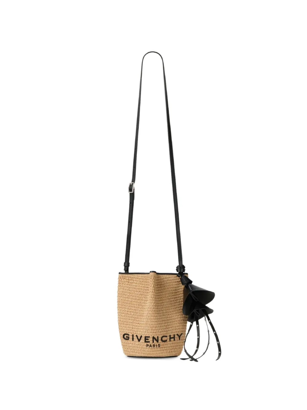 Givenchy nano snap bucket bag in raffia