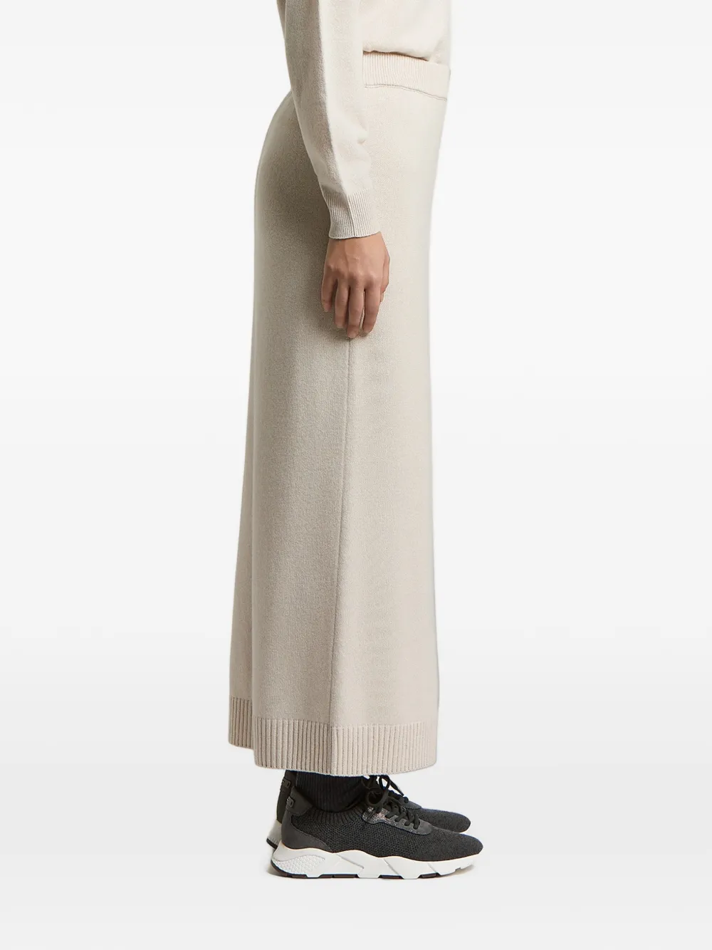 Peserico Maxi-rok met geribbelde afwerking Beige