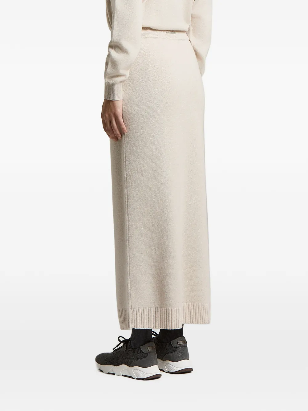 Peserico Maxi-rok met geribbelde afwerking Beige