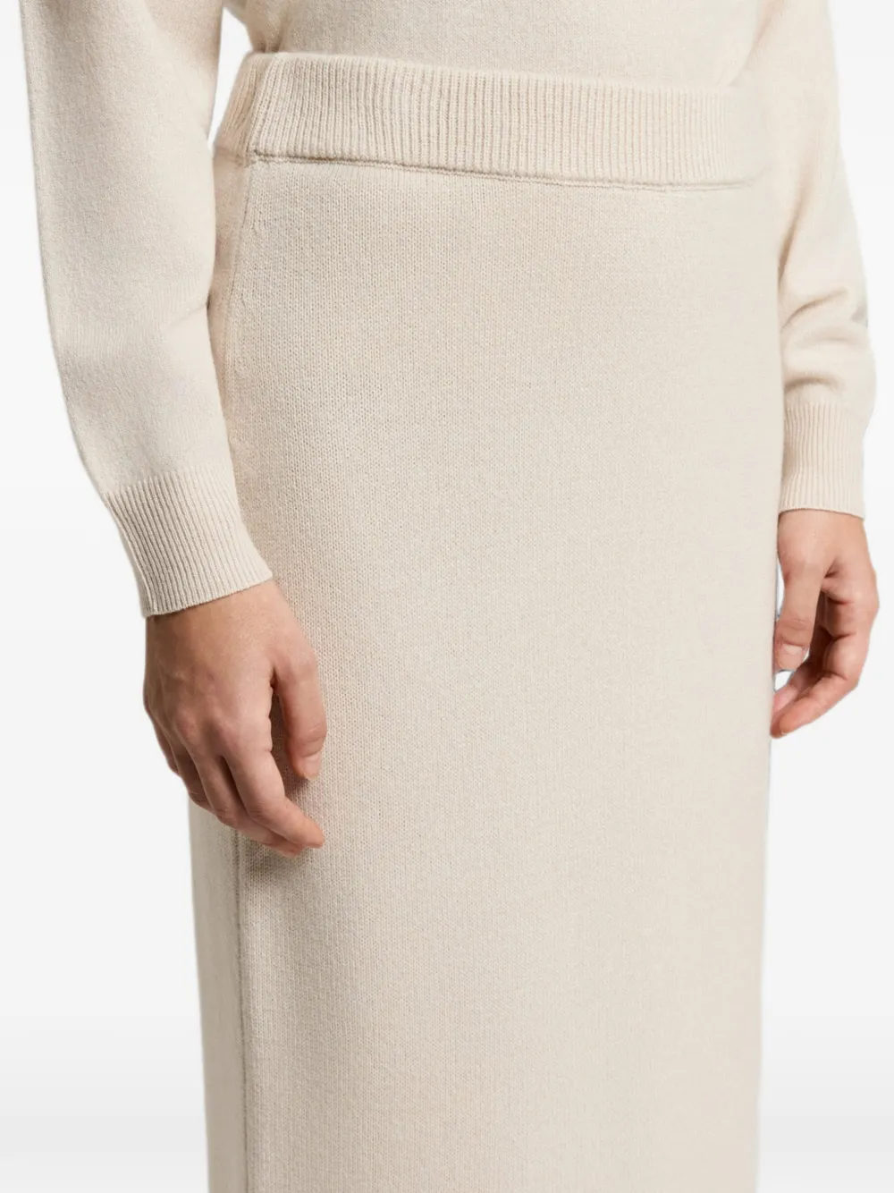 Peserico Maxi-rok met geribbelde afwerking Beige