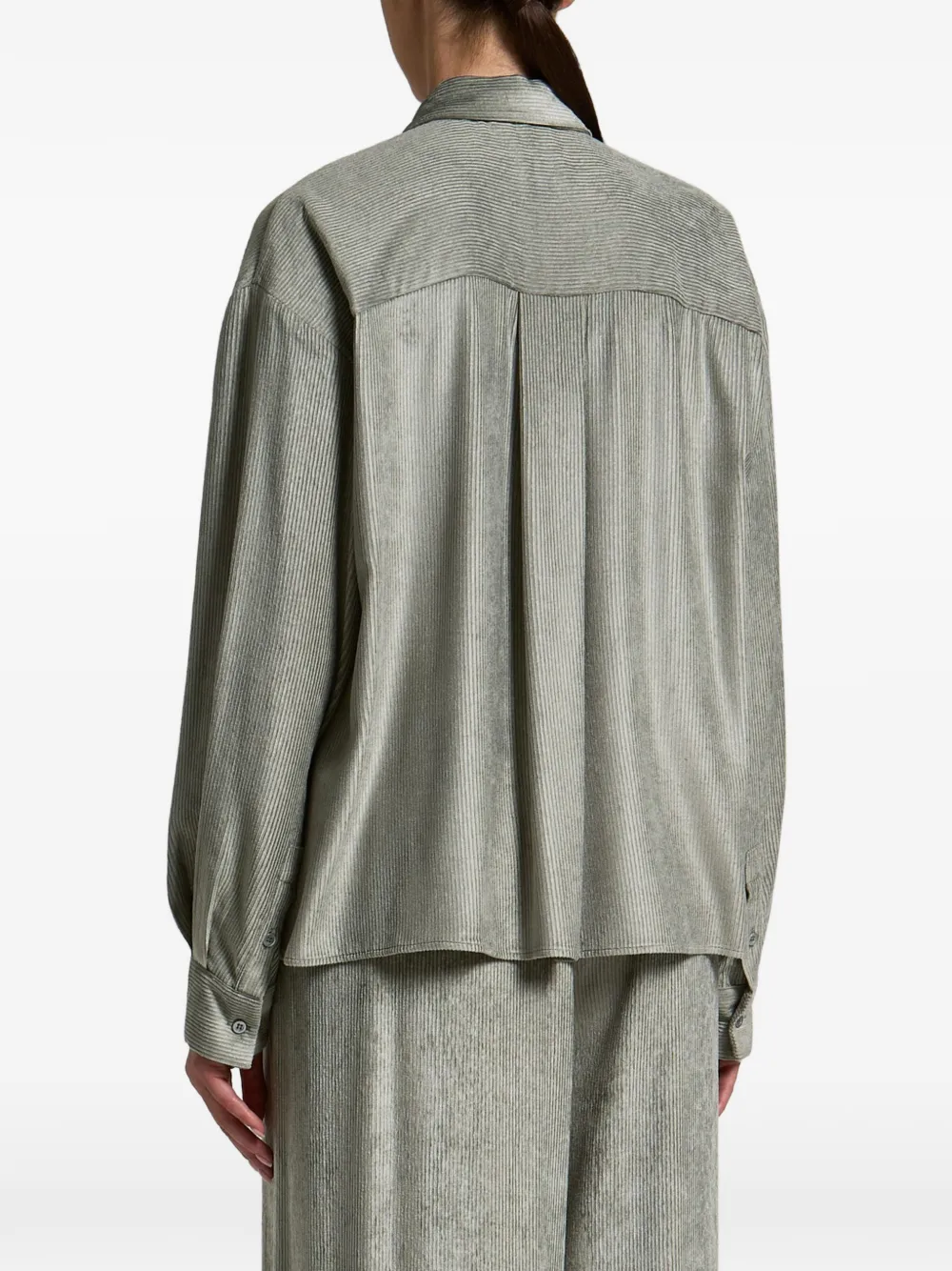 Peserico Ribfluwelen blouse met borstzak Grijs