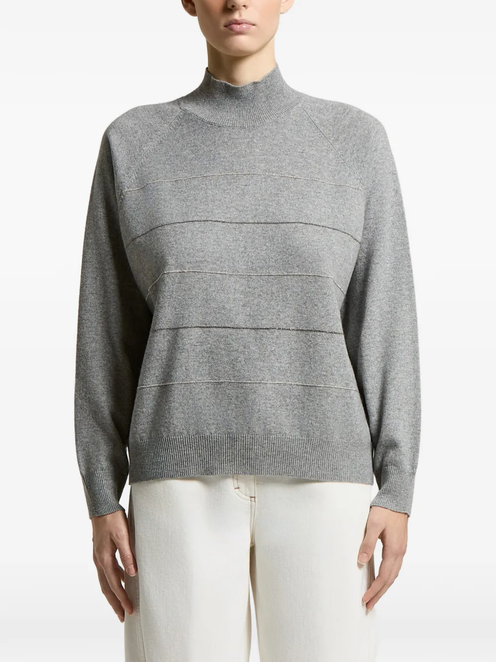 Peserico bead embellishment sweater - Grey