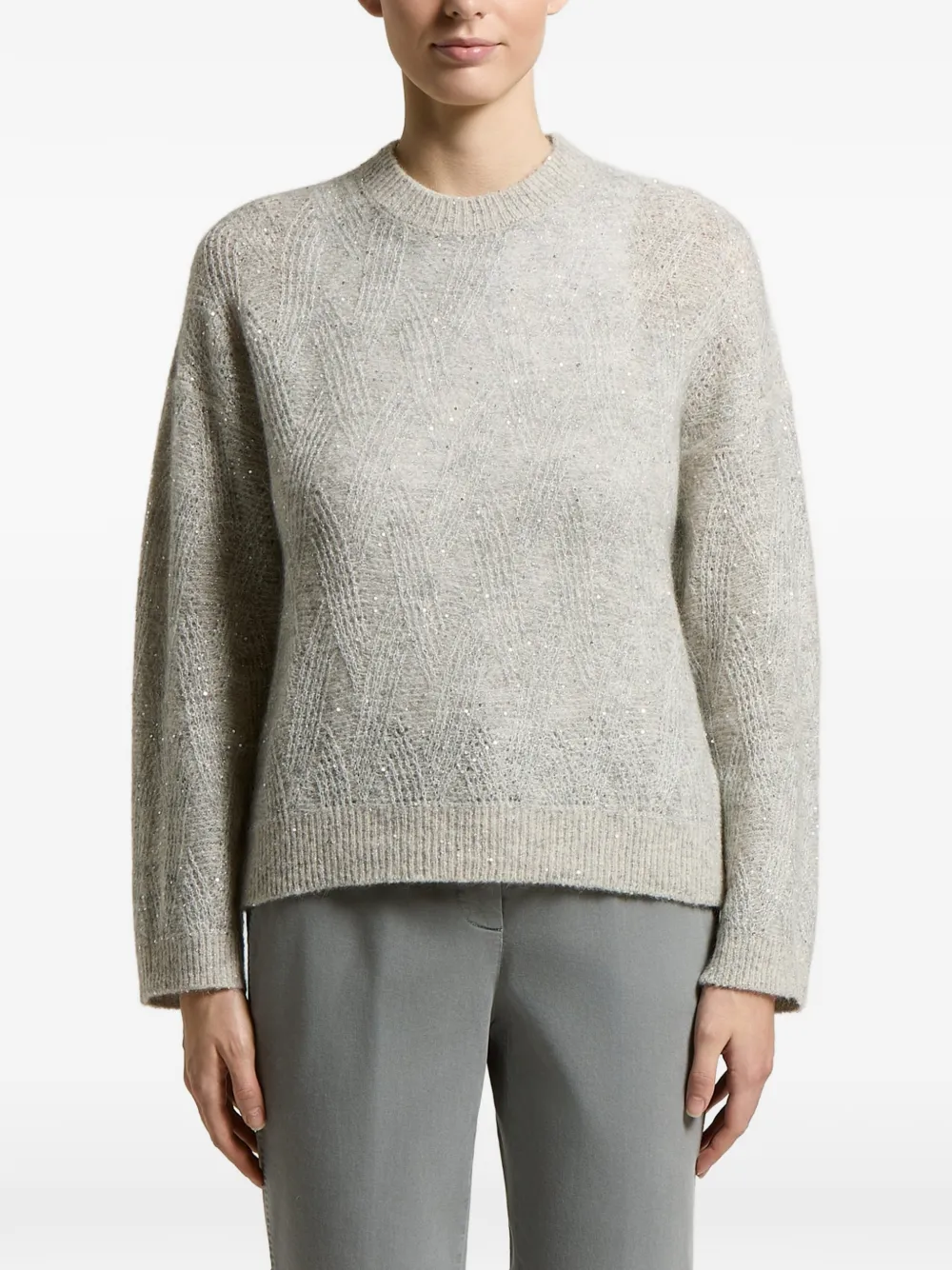 Peserico diamond-knit sweater - Grau