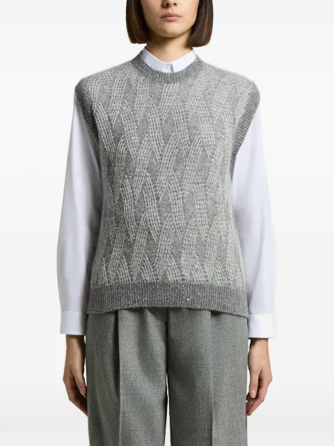 Peserico sequin-embellished open-knit vest