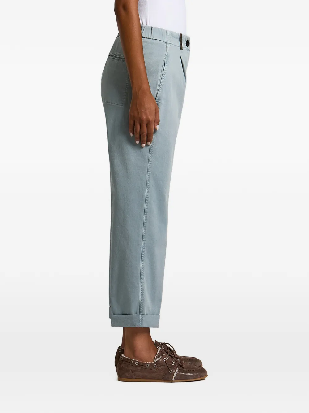 Peserico pleated turn-up trousers Blauw