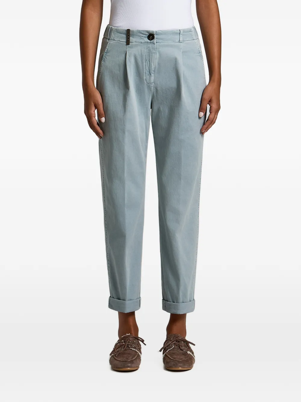 Peserico pleated turn-up trousers
