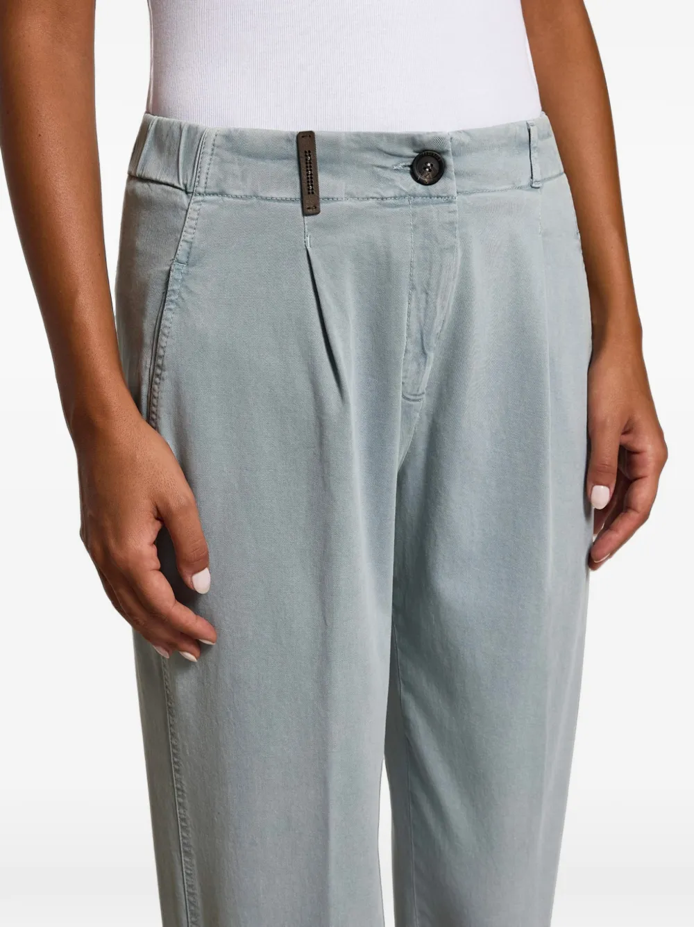 Peserico pleated turn-up trousers Blauw