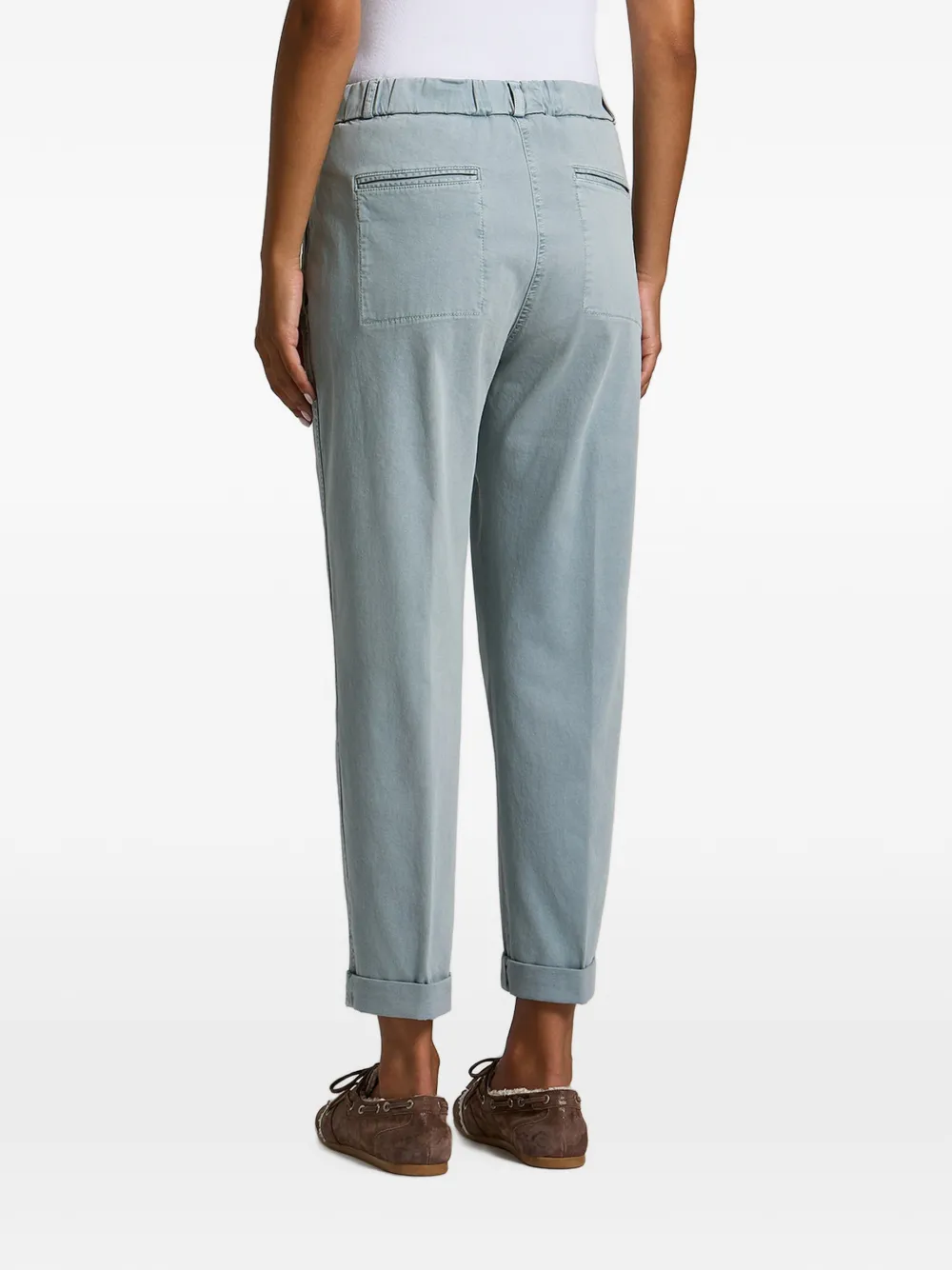 Peserico pleated turn-up trousers Blauw