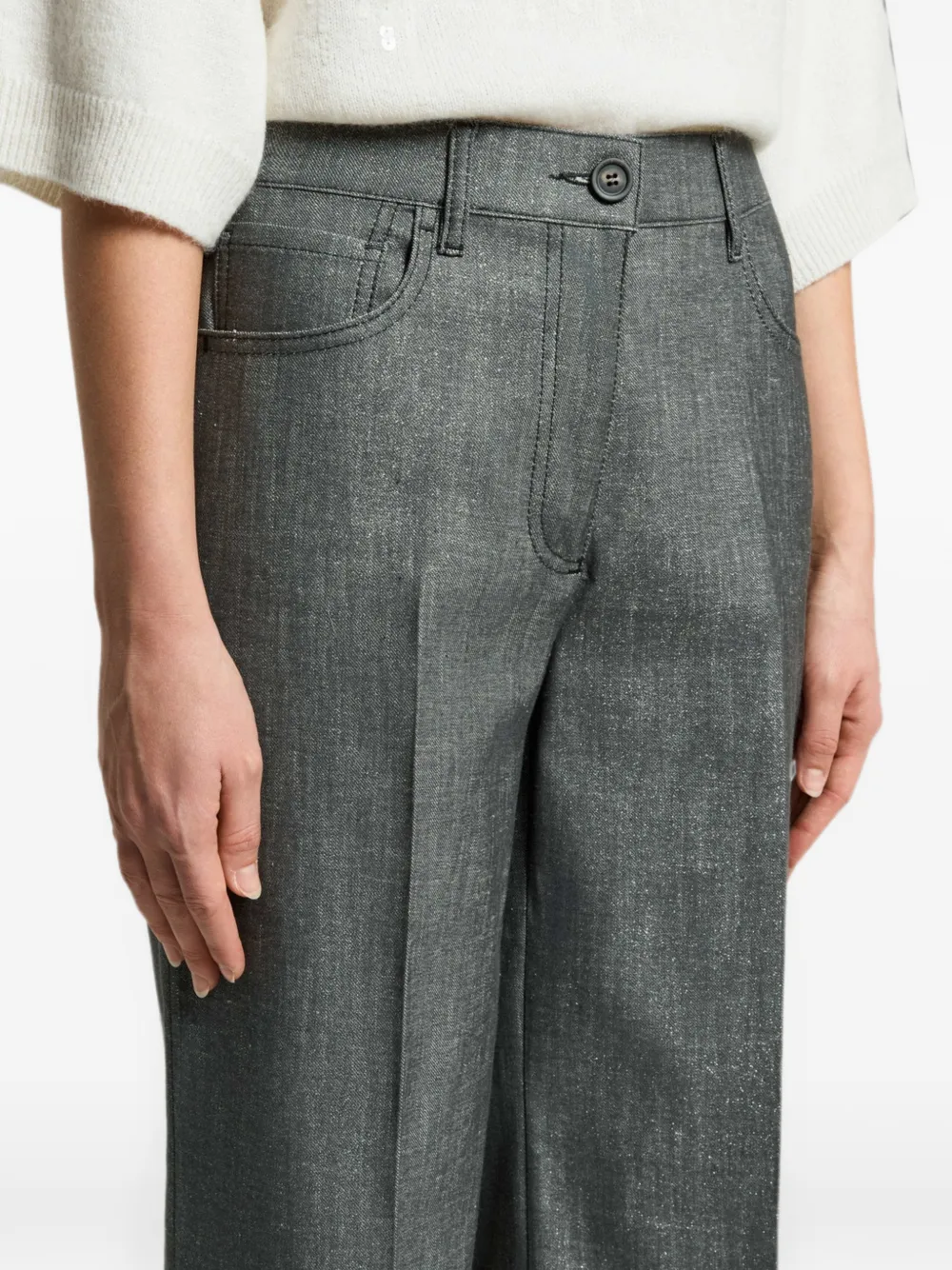 Peserico Metallic broek Grijs