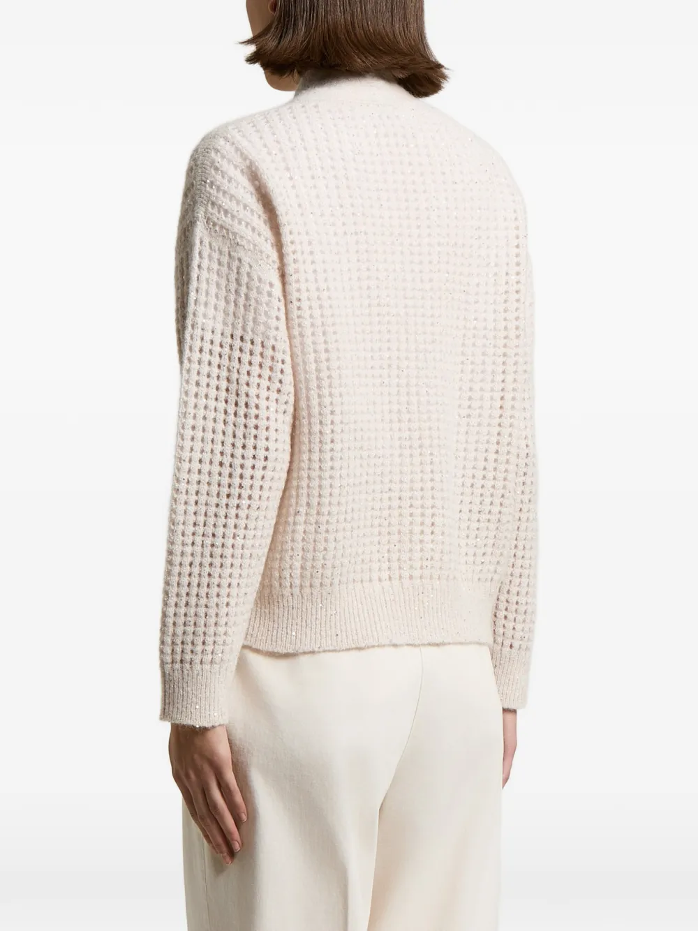 Peserico Opengebreid vest Beige