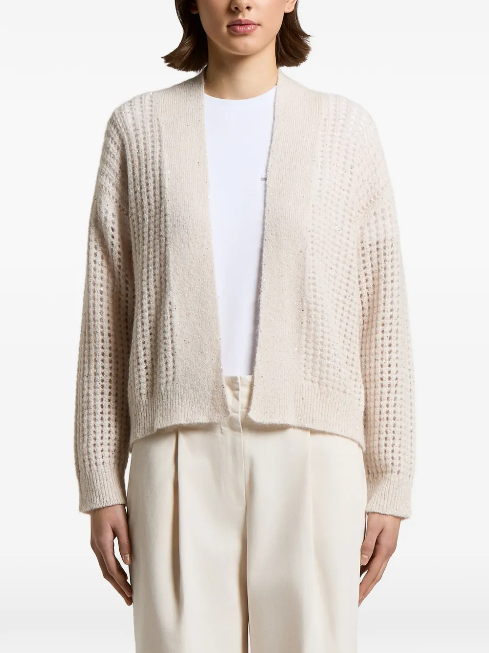 Peserico open-knit cardigan - Neutrals