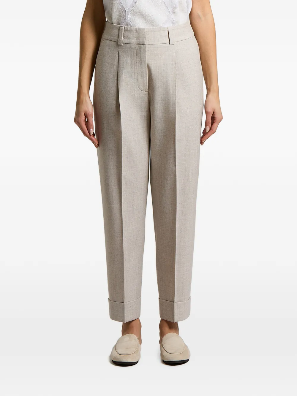 Peserico pleated turn-up trousers - Toni neutri