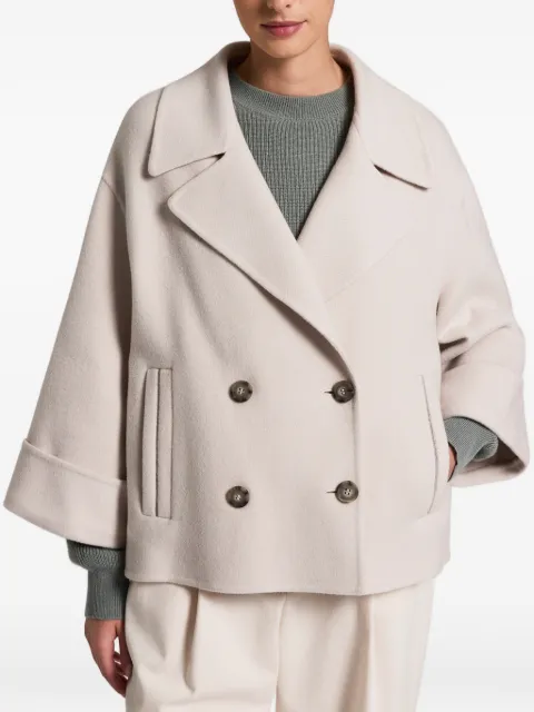 Peserico double-breasted cropped cape