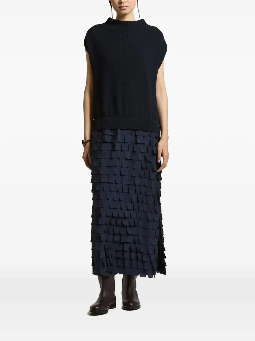Peserico Gelaagde maxi-jurk Blauw