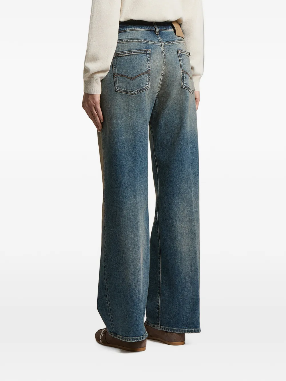 Peserico Jeans met wijde pijpen Blauw