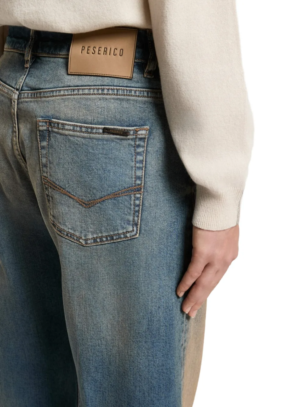 Peserico Jeans met wijde pijpen Blauw
