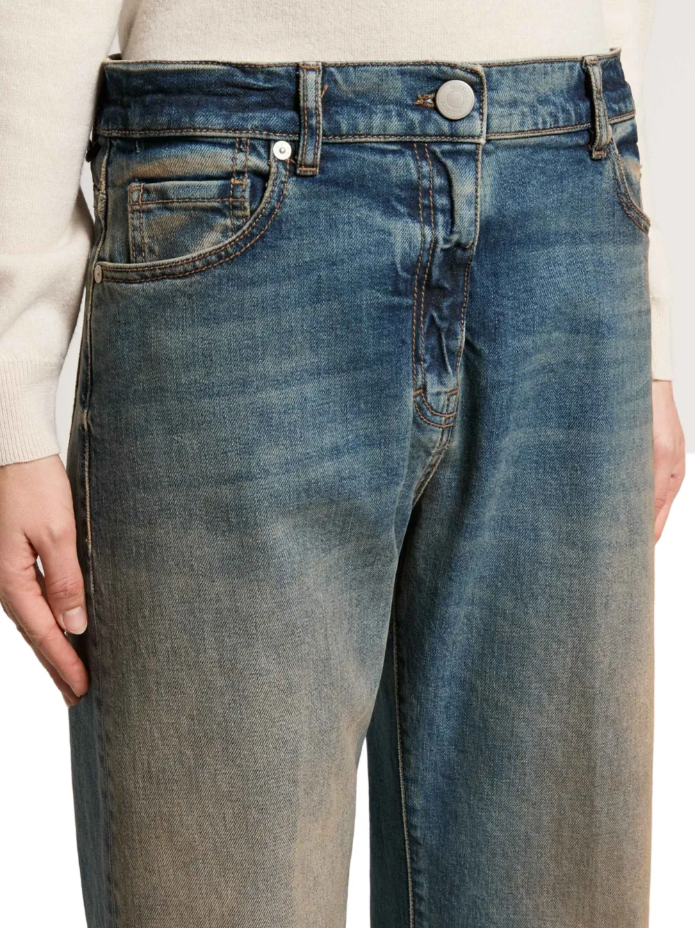 Peserico Jeans met wijde pijpen Blauw