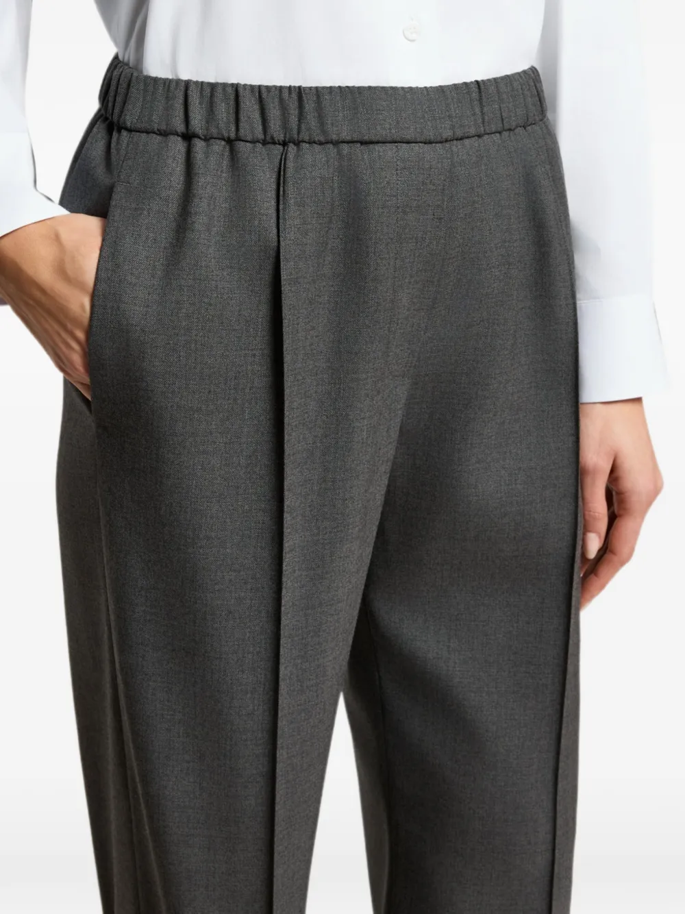 Peserico Broek met elastische tailleband Grijs
