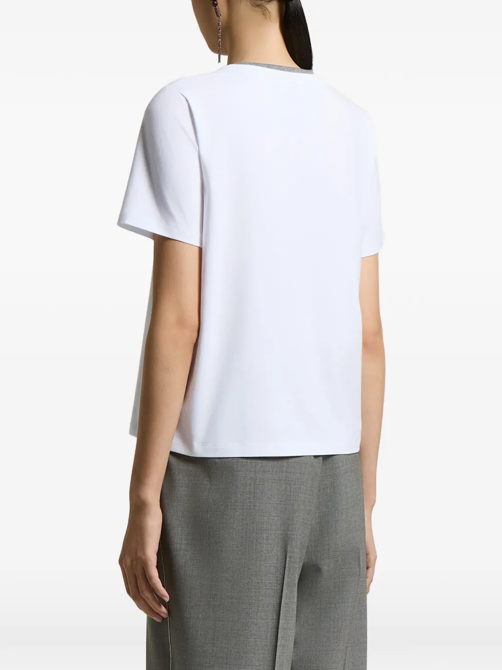Peserico T-shirt met gelaagd detail Wit