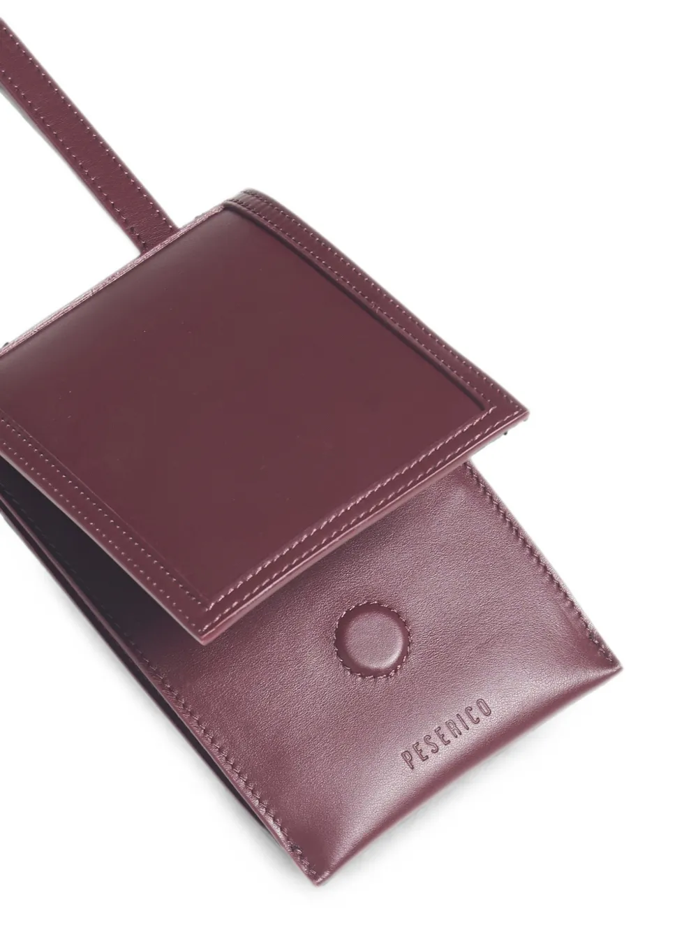 Peserico Kalfsleren mini-crossbodytas met omslag Paars