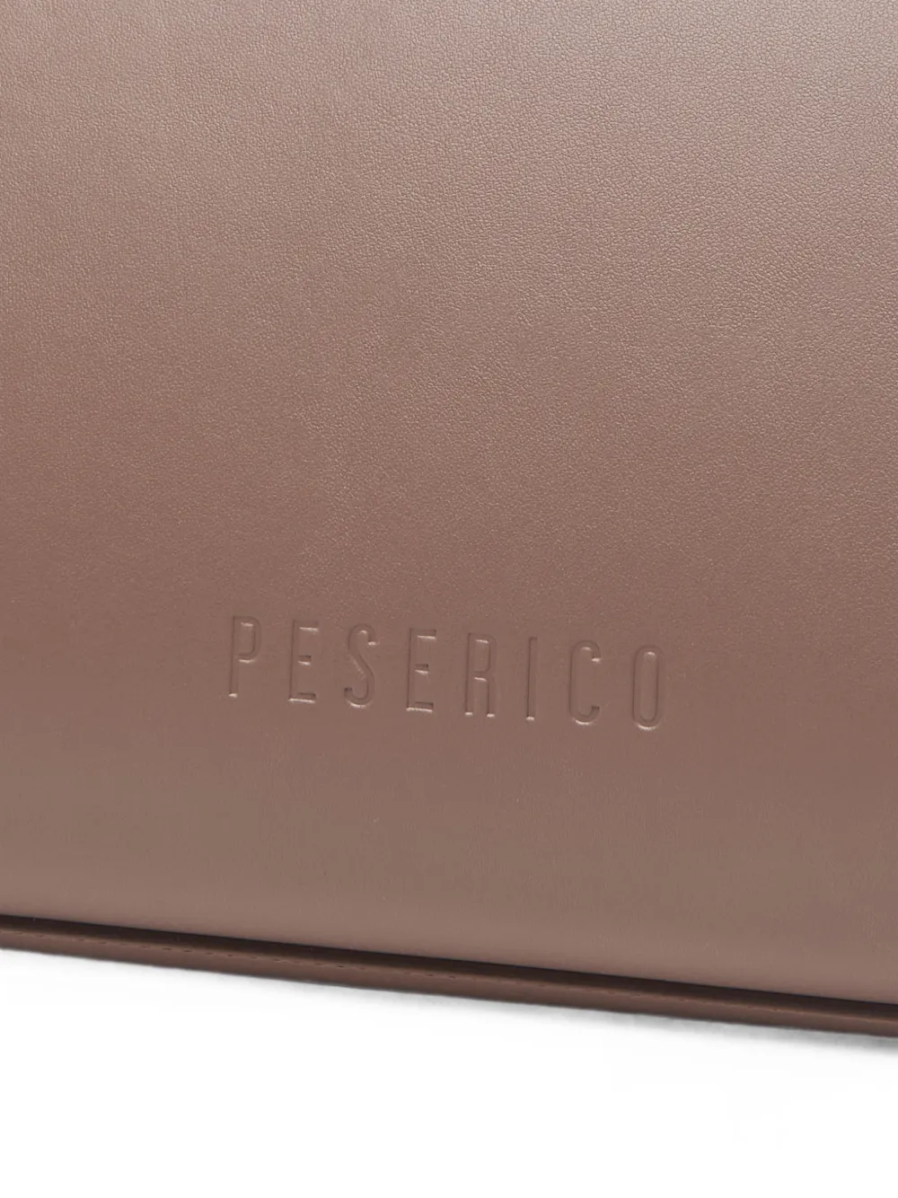 Peserico Leren shopper met logo-reliëf Beige