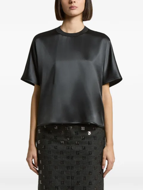 Peserico satin-finish short-sleeve blouse