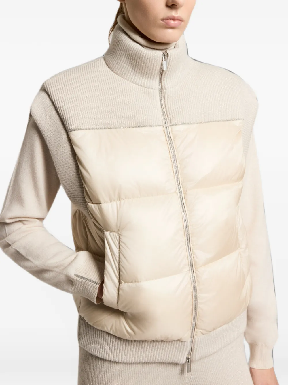 Peserico Bodywarmer met vlakken Beige