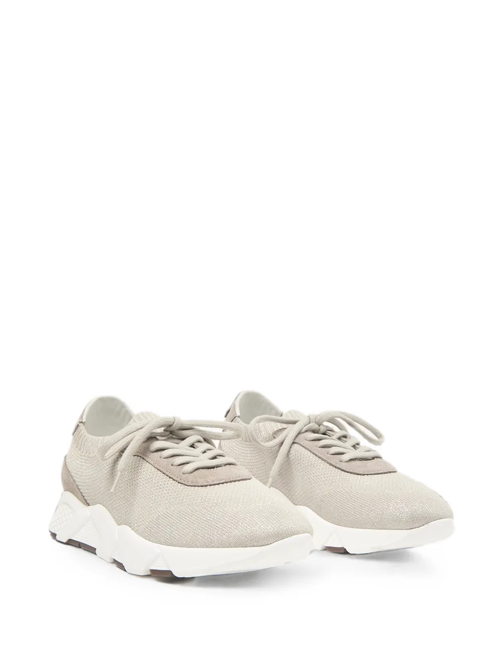 Peserico lace-up panelled sneakers Beige