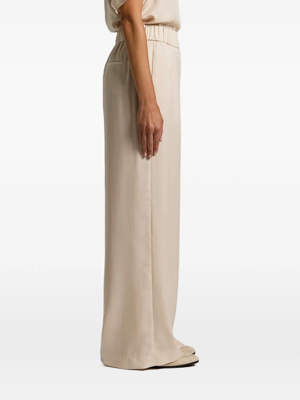 Peserico Broek met elastische tailleband Beige