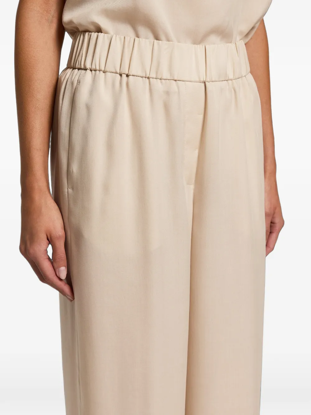 Peserico Broek met elastische tailleband Beige