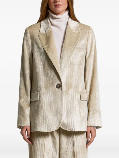 Peserico corduroy-effect single-breasted blazer