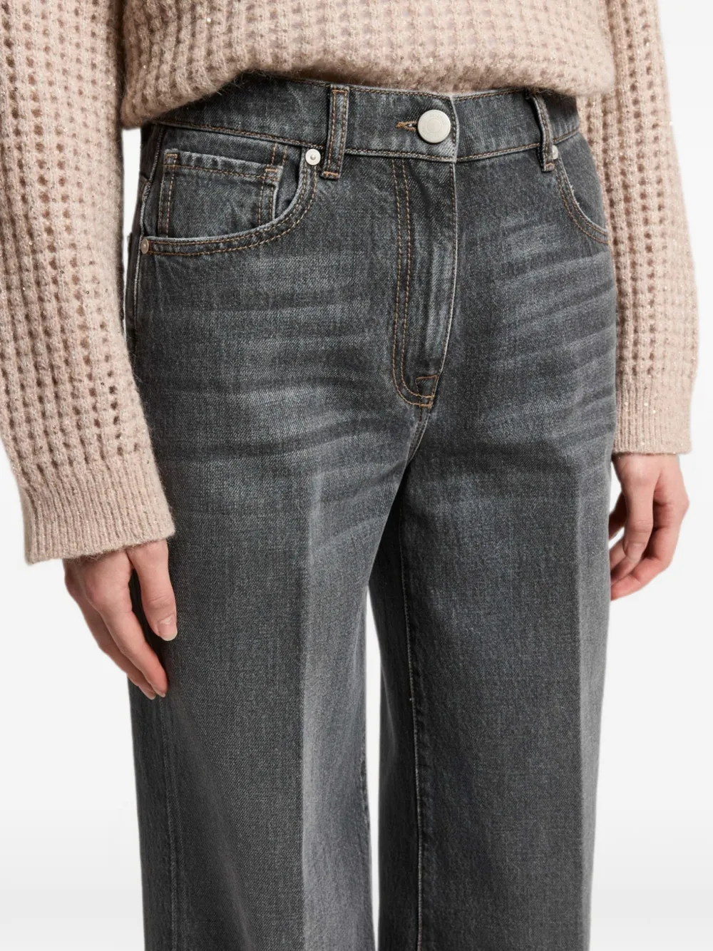 Peserico Broek met wijde pijpen Grijs