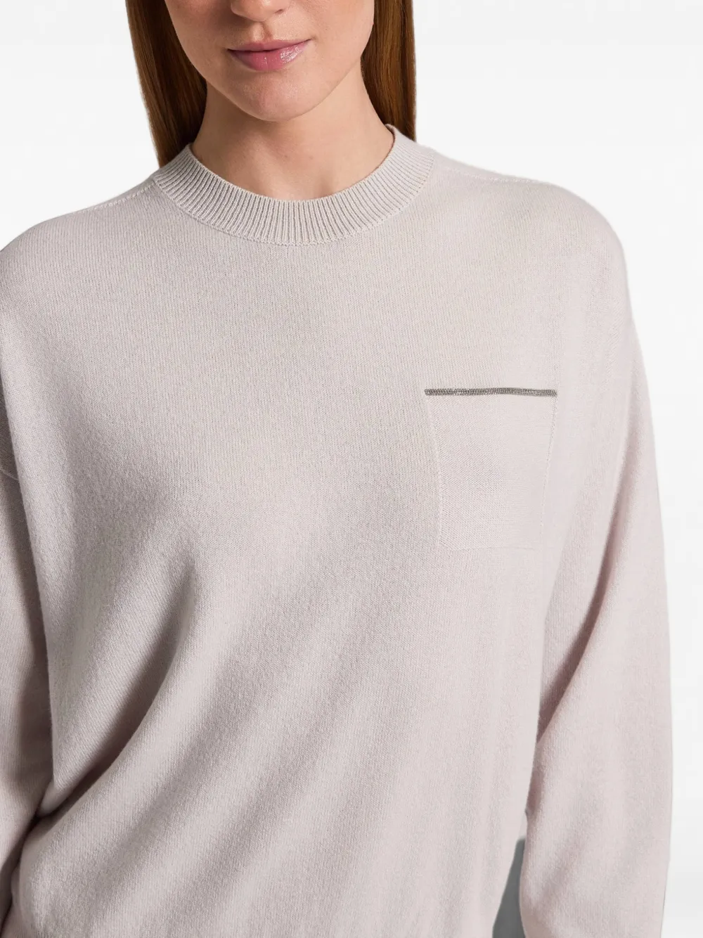 Peserico embellished-pocket sweater Beige